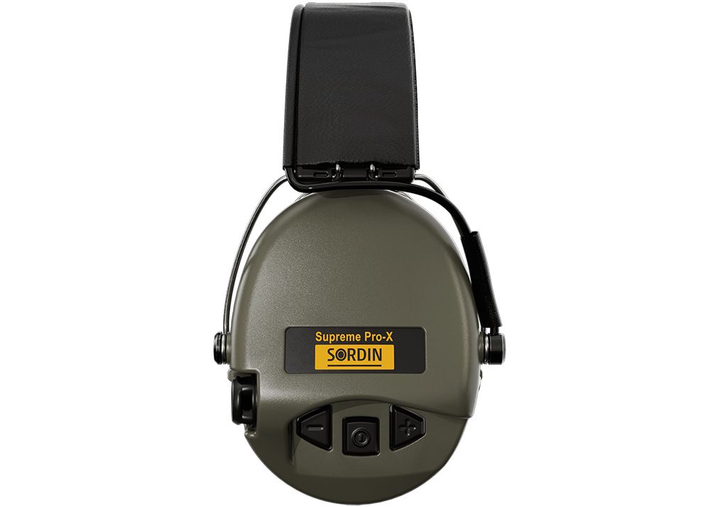 Sordin Supreme Pro-X Gel Leather aktyvios ausinės Green – nuotrauka 2