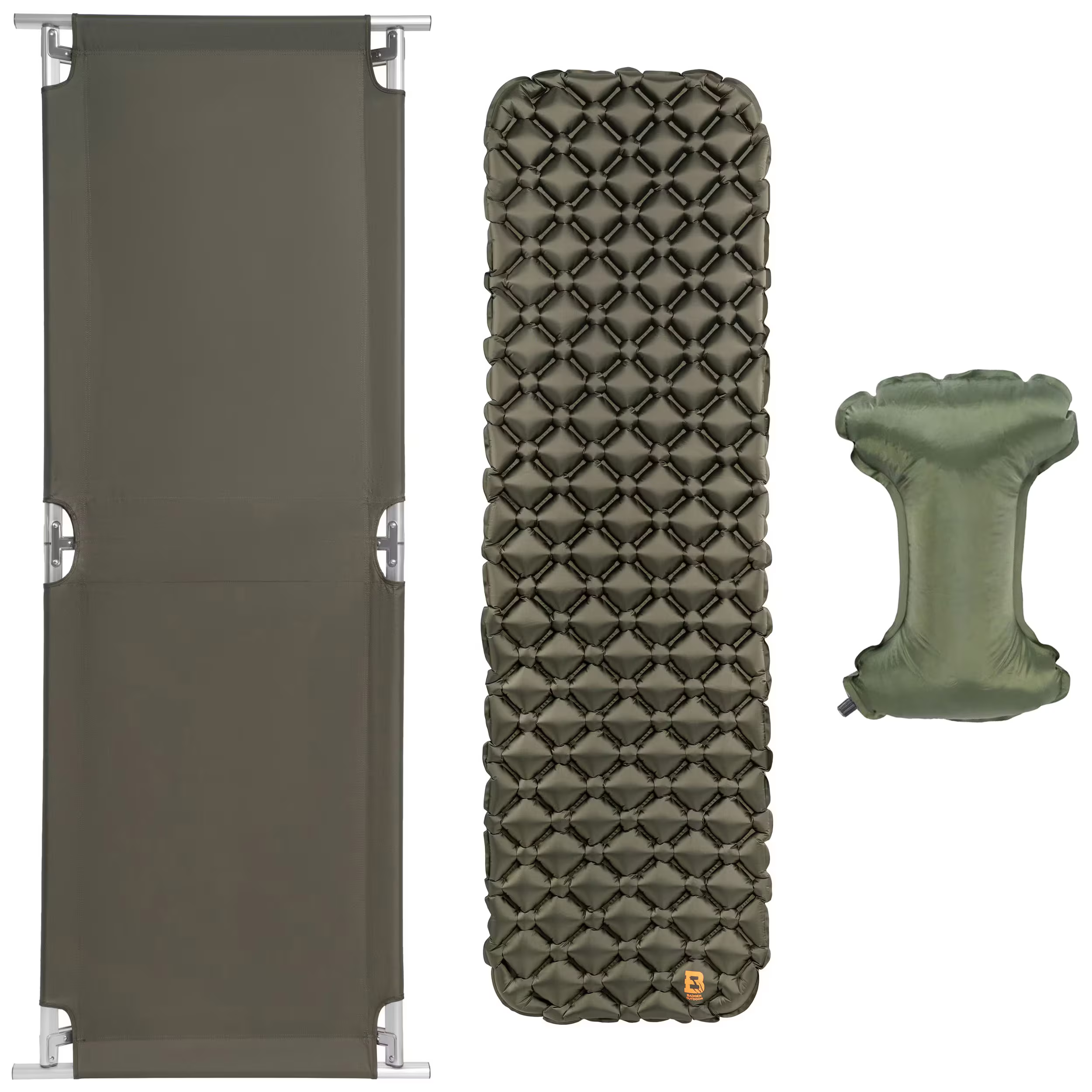 Mil-Tec sulankstoma turistinė lova su čiužiniu ir pagalve