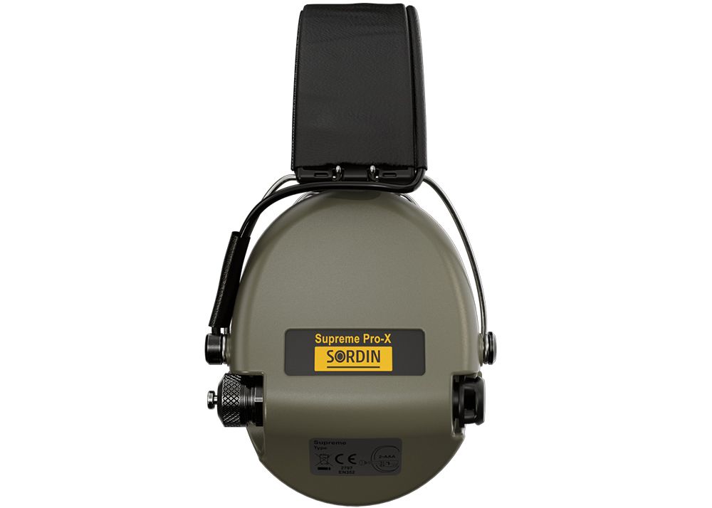 Sordin Supreme Pro-X Gel Leather aktyvios ausinės Green – nuotrauka 4